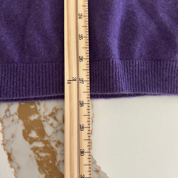 Neiman Marcus Sweater 100% Cashmere Women Purple SZL 1/4 Zip Comfortcore Comfy - Picture 9 of 9